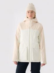 4F Kurtka narciarska w kolorze kremowym rozmiar: XL. Brązowe kurtki sportowe damskie 4F, m, bez wzorów, bez kaptura. Za 253.54 zł.