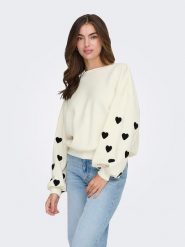 ONLY Bluza w kolorze kremowym rozmiar: XL. Brązowe bluzy damskie Only, xl, bez wzorów, bez kaptura. Za 110.81 zł.