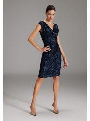 SWING Sukienka w kolorze granatowym rozmiar: 42. Niebieskie sukienki damskie Swing, bez wzorów, bez ramiączek. Za 251.53 zł.