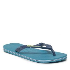 Japonki Havaianas. Niebieskie klapki damskie Havaianas, bez wzorów, bez obcasa, bez zapięcia. Za 59.99 zł.