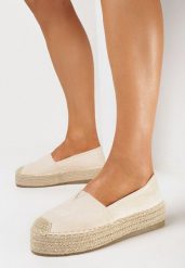 Beżowe Espadryle na Plecionej Podeszwie z Ozdobnymi Noskami Litherise. Brązowe espadryle damskie Born2be, z aplikacjami, bez obcasa. Za 74.99 zł.