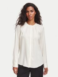 BOSS Bluzka Banorah 50571073 Kremowy Regular Fit. Białe bluzki damskie Boss, bez wzorów, z satyny, bez kołnierzyka, bez ramiączek. Za 1,249.00 zł.