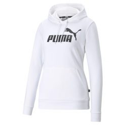 Bluza damska z kapturem Puma Essentiel. Białe bluzy damskie Puma, m, bez wzorów, z kapturem. Za 96.90 zł.