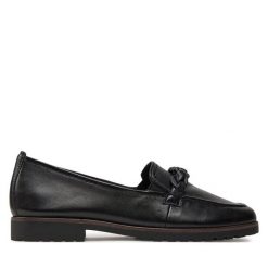Mokasyny Tamaris. Czarne mokasyny damskie Tamaris, bez obcasa. Za 319.99 zł.