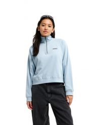 Bluza dla Kobiety CORONET PEAK Niebieski. Niebieskie bluzy damskie Quiksilver, m, z aplikacjami, z bawełny, bez kaptura. Za 319.99 zł.