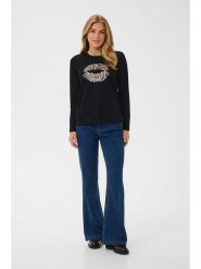 CULTURE Koszulka w kolorze czarnym rozmiar: L. Czarne bluzki damskie Culture, l, bez wzorów, bez kołnierzyka, bez ramiączek. Za 60.99 zł.