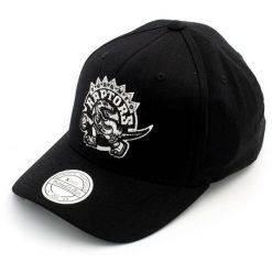 Czapka 6-panelowa Toronto Raptors NBA B&W Logo 110. Czarne czapki z daszkiem damskie Mitchell & Ness, bez wzorów. Za 198.50 zł.