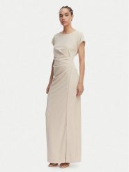 Joseph Ribkoff Sukienka wieczorowa 261713 Beżowy Slim Fit. Brązowe sukienki damskie Joseph Ribkoff, bez wzorów, z syntetyku, wizytowe, bez ramiączek. Za 1,289.00 zł.