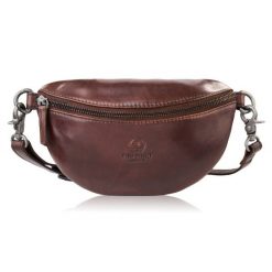 Saszetka damska skórzana nerka crossbody do ręki brązowa Paolo Peruzzi SL-05-BR. Brązowe nerki i saszetki damskie bez wzorów, ze skóry. Za 189.00 zł.
