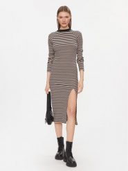 Brave Soul Sukienka codzienna LDRJ-624SLOANE Czarny Regular Fit. Czarne sukienki damskie Brave Soul, bez wzorów, z bawełny, bez ramiączek. Za 59.99 zł.
