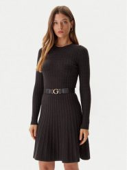 Guess Sukienka dzianinowa W5BK68 Z2YJ2 Brązowy Slim Fit. Brązowe sukienki damskie Guess, z aplikacjami, z dzianiny, bez ramiączek. Za 430.50 zł.