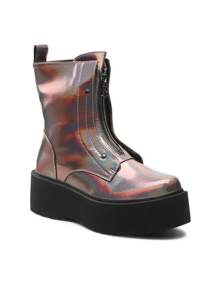 Jenny Fairy Trzewiki WS101-06 Kolorowy. Botki damskie Jenny Fairy, ze skóry, bez obcasa, na koturnie, bez zapięcia. Za 199.99 zł.