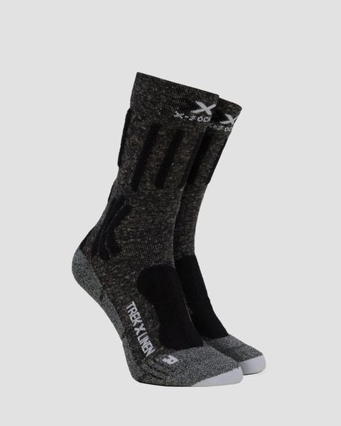 Skarpety trekkingowe X-Socks Trek X Linen. Szare skarpetki damskie X Socks, bez wzorów, ze lnu. Za 178.00 zł.