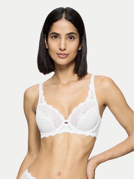 Triumph Biustonosz z fiszbiną Amourette 10209574 Biały. Białe biustonosze Triumph, bez wzorów, z syntetyku. Za 152.00 zł.