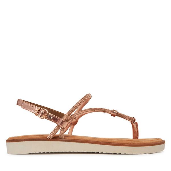 Sandały Tamaris. Czerwone sandały damskie Tamaris, bez wzorów, bez obcasa, na płaskiej podeszwie, bez zapięcia. Za 149.99 zł.