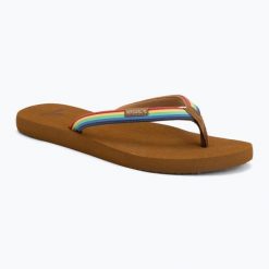 Japonki damskie Rip Curl Freedom Bloom Open Toe. Brązowe klapki damskie Rip Curl, bez wzorów, z otwartym noskiem, bez obcasa, bez zapięcia. Za 109.99 zł.