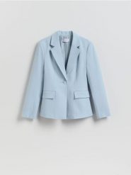 Marynarka z dodatkiem wiskozy - jasnoniebieski. Niebieskie marynarki i żakiety damskie Reserved, l, bez wzorów, z tkaniny. Za 199.99 zł.