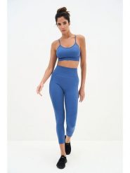Onamaste Legginsy sportowe w kolorze niebieskim rozmiar: S/M. Niebieskie legginsy sportowe damskie Onamaste, m, bez wzorów, z materiału, z podwyższonym stanem, outdoorowe. Za 140.53 zł.