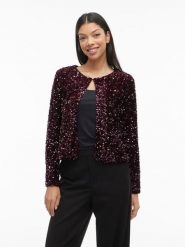 Vila Kardigan "Faith" w kolorze bordowym rozmiar: M. Czerwone kardigany damskie Vila, m, bez wzorów. Za 100.28 zł.