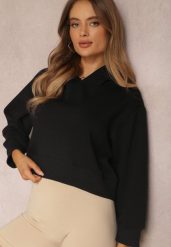 Czarna Bluza z Kapturem Paranero. Czarne bluzy damskie Renee, l, bez wzorów, z dzianiny, z kapturem. Za 99.99 zł.