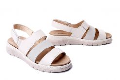 SUAVE 710177-03 weiss, sandały damskie. Brązowe sandały damskie Suave, bez wzorów, z gumy, bez obcasa, bez zapięcia. Za 203.94 zł.