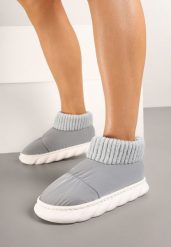 Szare Kapcie Vices na Piankowej Podeszwie z Pikowaną Cholewką Velavina. Szare kapcie damskie Renee, z dzianiny. Za 29.99 zł.