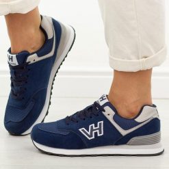 Granatowe sportowe buty damskie Vanhorn 27300. Niebieskie obuwie sportowe casual damskie Vanhorn, z dresówki, trekkingowe. W wyprzedaży za 143.65 zł.