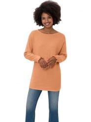 Heine Sweter w kolorze brzoskwiniowym rozmiar: 42. Pomarańczowe swetry klasyczne damskie Heine, bez kołnierzyka. Za 91.99 zł.