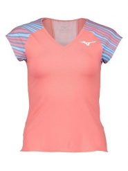 Mizuno Koszulka funkcyjna w kolorze jasnoróżowo-błękitnym rozmiar: S. Niebieskie koszulki damskie Mizuno, s, bez wzorów, bez kołnierzyka, bez ramiączek. Za 74.81 zł.