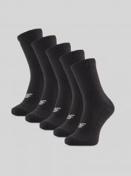 4F Skarpetki długie (5-pack) damskie - czarne 35-38. Czarne skarpetki damskie 4F, bez wzorów, z bawełny. Za 69.99 zł.
