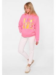 Zwillingsherz Bluza "Print Love" w kolorze różowym rozmiar: S/M. Różowe bluzy damskie Zwillingsherz, m, bez wzorów, z bawełny, z kapturem. Za 226.45 zł.