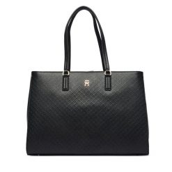Torebka Tommy Hilfiger. Czarne shopper bag Tommy Hilfiger, bez wzorów, bez dodatków. Za 699.99 zł.