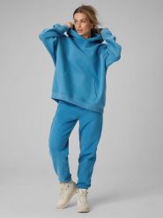 4F Spodnie dresowe joggery damskie - niebieskie L. Niebieskie spodnie dresowe damskie 4F, l, bez wzorów, z bawełny. Za 149.99 zł.