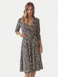 Tatuum Sukienka codzienna Iga 1 T2418.199B Granatowy Regular Fit. Niebieskie sukienki damskie TATUUM, bez wzorów, z wiskozy, bez ramiączek. Za 249.99 zł.