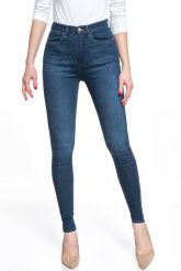 WRANGLER SUPER HIGH SKINNY DARK INDIGO W27WVQX1E 112128201. Niebieskie rurki damskie Wrangler, bez wzorów, z jeansu. Za 199.99 zł.