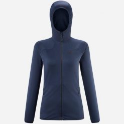 Bluza turystyczna polarowa damska Millet Lokka Hoodie Iii W. Niebieskie bluzy damskie Millet, l, bez wzorów, z polaru, bez kaptura. W wyprzedaży za 357.45 zł.