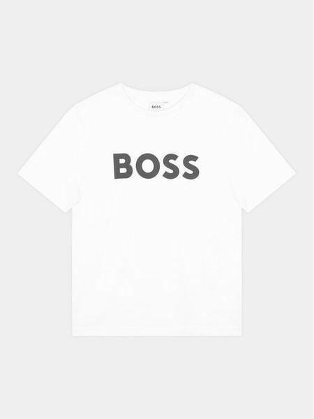Boss T-Shirt J25P24 D Biały Regular Fit. Białe t-shirty i koszulki chłopięce Boss, bez wzorów, z bawełny, bez kołnierzyka, bez ramiączek. Za 149.99 zł.