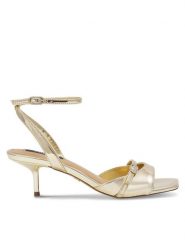 Nine West Sandały BYCCC02 Złoty. Żółte sandały damskie Nine West, bez wzorów, ze skóry, bez obcasa, na szpilce, bez zapięcia. Za 159.99 zł.