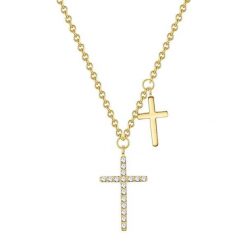 EASTSIDE Naszyjnik ze stali szlachetnej Krzyżyk Stal szlachetna Cyrkonia żółte złoto Naszyjniki 1 ct Damski. Żółte naszyjniki damskie Eastside, z cyrkonią, pozłacane. Za 169.99 zł.
