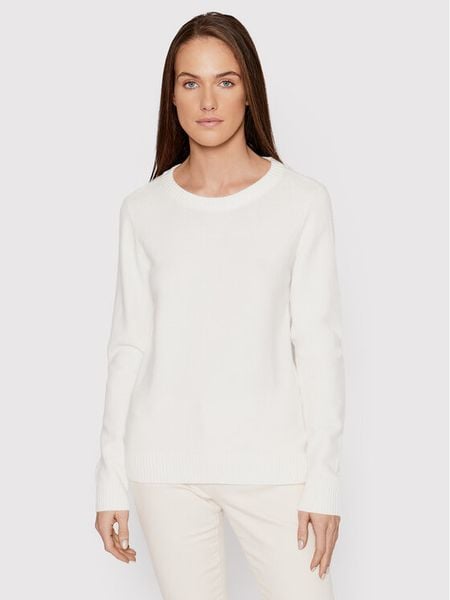Vila Sweter Ril 14054177 Biały Regular Fit. Białe swetry klasyczne damskie Vila, l, z wiskozy, bez kołnierzyka. Za 119.99 zł.