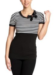 Pussy Deluxe Koszulka "Stripey" w kolorze czarno-białym rozmiar: XS. Czarne bluzki damskie Pussy Deluxe, xs, bez wzorów, bez kołnierzyka, bez ramiączek. Za 43.78 zł.
