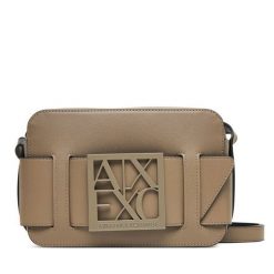 Torebka Armani Exchange. Brązowe listonoszki damskie Armani Exchange, bez wzorów, bez dodatków. Za 569.99 zł.