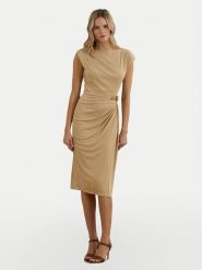LAUREN RALPH LAUREN Sukienka codzienna 250964076001 Beżowy Slim Fit. Brązowe sukienki damskie Lauren Ralph Lauren, bez wzorów, z syntetyku, bez ramiączek. Za 809.99 zł.