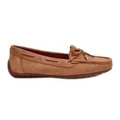 Damskie Zamszowe Mokasyny Camel Si Passione brązowe. Brązowe mokasyny damskie ze skóry, bez obcasa. Za 114.06 zł.
