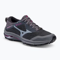 Buty do biegania damskie Mizuno Wave Rider GTX. Szare obuwie sportowe damskie Mizuno, bez zapięcia, do biegania, mizuno wave. Za 409.99 zł.