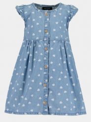 Blue Seven Sukienka codzienna 919054 X Niebieski Regular Fit. Niebieskie sukienki dziewczęce Blue Seven, bez wzorów, z bawełny, bez ramiączek, proste. Za 109.99 zł.