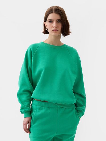 Gap Bluza 765585-20 Zielony Regular Fit. Zielone bluzy damskie GAP, l, bez wzorów, z bawełny, bez kaptura. Za 239.99 zł.