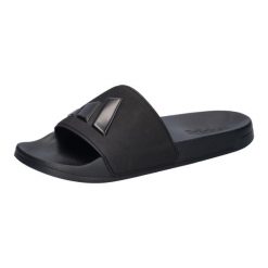 Klapki basenowe adidas Adilette Shower. Czarne klapki damskie Adidas, bez wzorów, z materiału, bez obcasa, bez zapięcia. Za 149.45 zł.