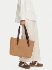 Beverly Hills Polo Club Torebka CWBEO-BHPC-C-001-10 Beżowy ciemny. Brązowe shopper bag Beverly Hills Polo Club, bez wzorów, z materiału, bez dodatków. Za 199.99 zł.