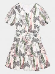 Guess Sukienka codzienna J3GK04 WFGJ0 Kolorowy Regular Fit. Sukienki dziewczęce Guess, z aplikacjami, z bawełny, bez ramiączek, proste. Za 249.99 zł.